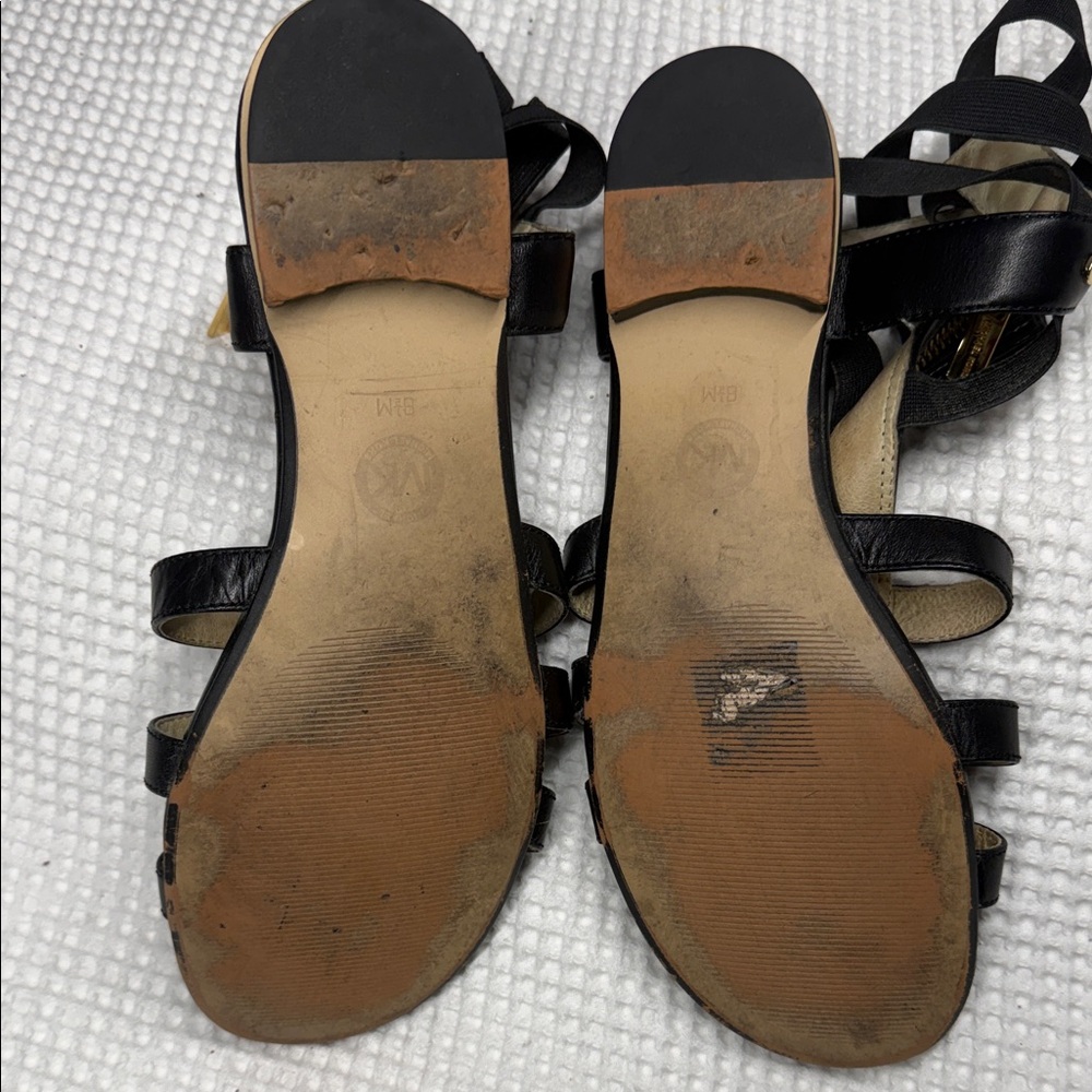 Black Strappy Gladiator Sandals - Women - Picture 5 of 5
